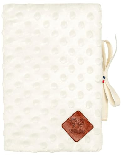 Sevira Kids - Protezione per libretto sanitario in Minky Made in France, ecru, Dès la Naissance