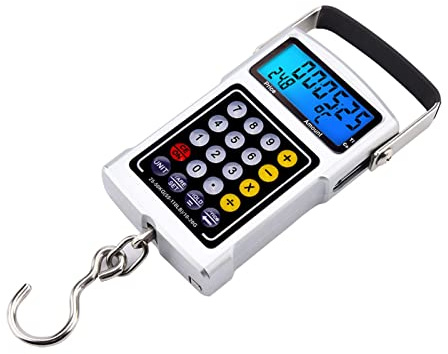 Báscula Electrónica de Anzuelo para Peces, Equipaje de 50Kg que Pesa 7 en 1, Báscula Colgante Digital para Viajes y Pesca