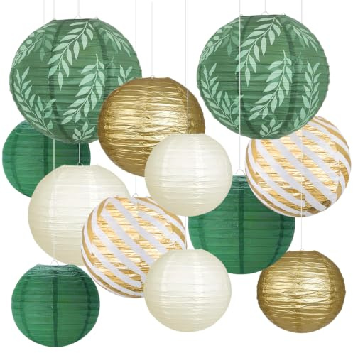 Lampions Party Deko Papierlampion Salbeigrün Papier Laterne Papierlaterne | Rund Hängende Papierlaternen Für Hochzeiten Braut Babyparty Geschlecht Reveal Geburtstage Dekoration