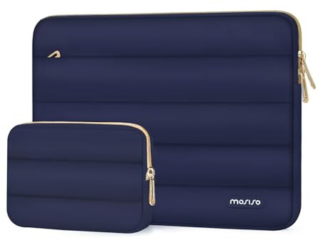 MOSISO Laptop Hülle Tasche 17 Zoll, 17-17,3 Zoll Puffy Laptoptasche | Weich, Wasserdicht, Stoßfest für 17 HP Lenovo Asus Acer MSI LG Jumper Dell Ideapad Alienware, Marineblau