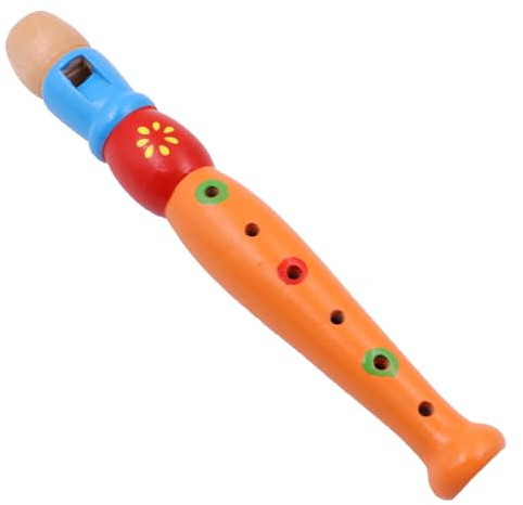 Ieron Petites flûtes à Bec en Bois colorées Piccolo Flûte Apprentissage du Rythme Instrument de Musique Éducation précoce Outils musicaux (Couleur aléatoire)