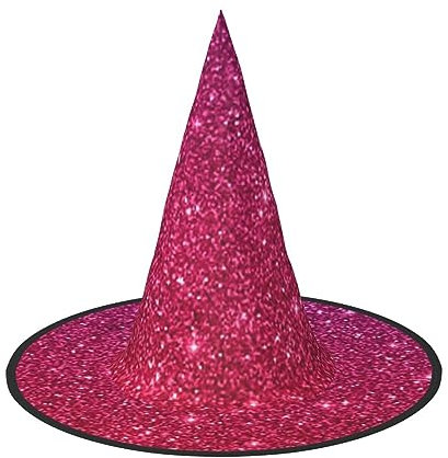 YFSGDLBN Halloween-Hut mit Farbverlauf, Pailletten, glitzernd, bedruckt, Hexenhut, spitzer Hut, dekorativer Hut