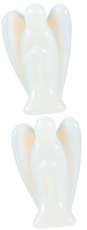 HOMOCONO 2stücke Kristallengel Statue Aus Rosenquarz Elegante Engel Figur Für Modernes Wohndesign Handgefertigte Dekoration Für Tisch Und Büro Engel Figur Geschenkidee