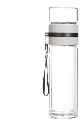 Infusor de té de vidrio, infusor de frutas portátil, botella de té a prueba de fugas, taza de té de viaje, botella de agua de vidrio, botella infusora de té, taza de té de viaje con infusión de frutas