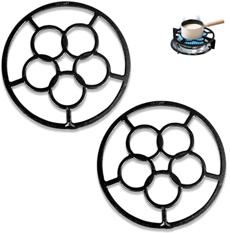 Gas Ring Reducer Work Ring for Gas Stove 2pack, Cast Iron Trivets for Gas Hob Coffee Pot, Non Slip Trivets for Kitchen Worktops Hot Pots 7.16inch