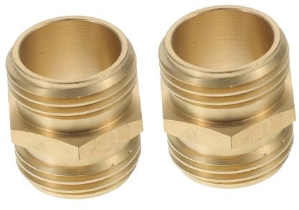 SUPVOX Adaptateur de Tuyau D'arrosage Mâle-mâle 3/4 Pouce Laiton, Lot de 2