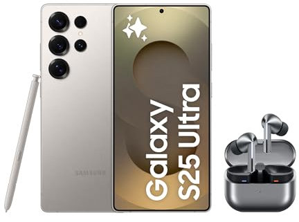 SAMSUNG Galaxy S25 Ultra 256GB Titanio Gris + Galaxy Buds3 Pro - Móvil con IA, Galaxy AI, Dual SIM con Auriculares inalámbricos
