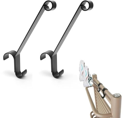 SHENGYIG 2 Ganchos Universales para Radiador - Soporte para Zapatos y Toallas - Negro - Ajustable y Extraíble - Compatible con Todos los Radiadores Estándar (Secatoallas)