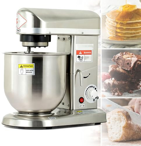 Robot pâtissier électrique 3 en 1, Multifonction, Puissant, avec 3 Vitesses réglables, Crochet pétrisseur, Fouet, mixeur, idéal pour la Boulangerie et la Pizzeria, 7 L