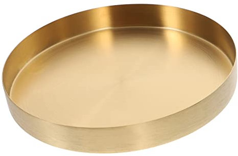 FRCOLOR Plateau de rangement en métal café plateau de service divisé decoration table décoratif pour la décoration intérieure porte-bibelots Acier inoxydable