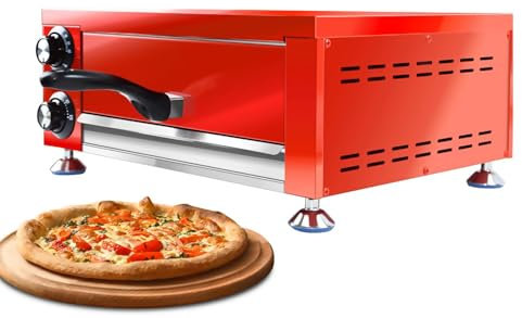 Electric Pizza Maker, Adjustable Temperature up to 300℃ with 60-Min Timer, Perfect for Quick and Easy Indoor Pizza Making