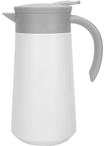 Brocca termica vuoto isolato in acciaio inossidabile di grande capacità di grande capacità 800 ml di design ergonomico per il viaggio di casa per la casa bianca 20x9,9 cm