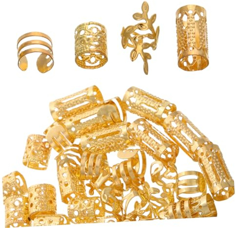 40 Stück Haarringe für Zöpfe aus Legierung in Gold