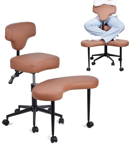 Meditationsstuhl, Bürostuhl mit gekreuzten Beinen und Rädern für ADHS-Patienten, höhen- und winkelverstellbarer Sitz mit Lordosenstütze für sitzende Büroangestellte, Erwachsene, Zappeln,Yoga