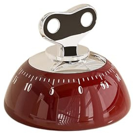 Küchen Timer,Mechanischer Eieruhr 60 Minuten - Lauter Alarm & magnetische Rückseite, Retro-Stil Countdown für Kochen, Backen, Büro & Studium - Zeitmanagement-Helfer (Rot)