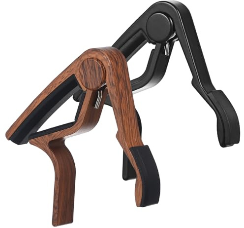 Holz Gitarren Capo 2 Stück für Akustik und E-gitarre | Sichere Klemmbefestigung, Gleichmäßige Bewegung, Zeitloses Design mit Organischer Anmutung