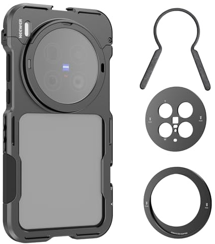 NEEWER X200 Ultra Phone Cage, Stabilizzatore Video Rig a Sgancio Rapido per Vlog Film con Anello Filtro 67mm, Backplate per Lenti 17mm, Chiave per Filtri, Compatibile con VIVO X200 Ultra, PA146 (Nera)