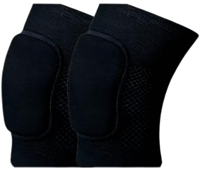 Lot de 2 genouillères noires pour enfants, danse, volley-ball, éponge épaisse, garçons, douces, handball, sports en salle, genouillères de sport pour adolescents, filles, épaississement doux et