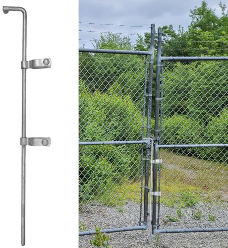 Generic Chain Link Gate Drop Rod, Gate Cane Bolt For Farms, Gardens, Yards, 32 X 1-5/8 Heavy Duty Galvanized Steel Fence Drop Rod For Single Or Double Gate
