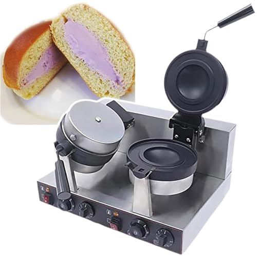 Macchina per hamburger, piastra per waffle con rotazione di 180°, pressa per hamburger elettrica antiaderente, pressa per sandwich al gelato, riscaldamento bifacciale, maniglia antiscottatur
