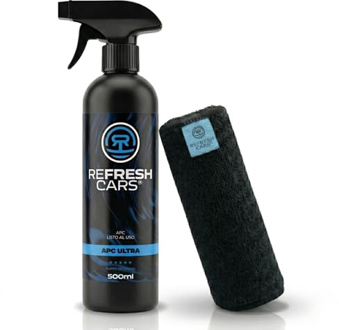 Refresh Cars APC Ultra - Limpiador Multiusos Coche Profesional 500 ml - Fórmula Lista al Uso, Sin Dilución - Incluye Toalla de Microfibra - Tapicería, Salpicadero, Plásticos y Motor