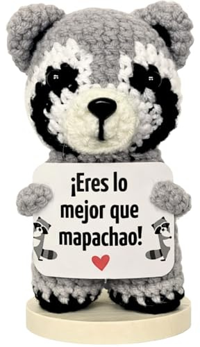 EQUIK PRODUCTS Mapache de Ganchillo – Regalo Aniversario para Pareja, Novia o Novio | Regalo Romántico y Divertido, Detalle Original de San Valentín, Cumpleaños, Sant Jordi (Mapache)