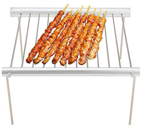 Zerodis Gril de Camping Compact Portatif, Acier Inoxydable, BBQ Pliant pour les Routards en Plein Air Barbecue Grill