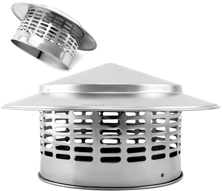 Comignolo Antipioggia Tappo per Cappa Camino, Acciaio Inox 304 cappello per camino esterno copertura per canna fumaria e Stufa per Tetto Esterno