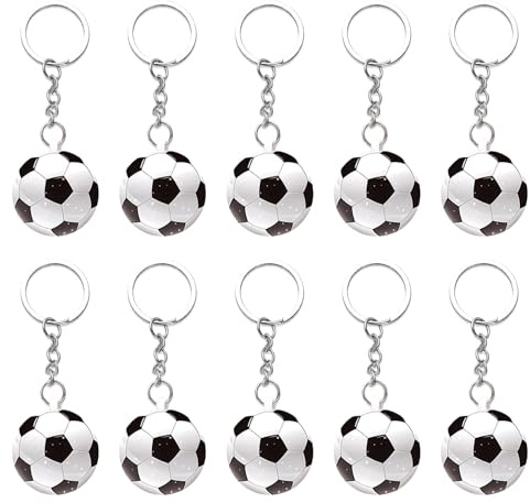 Vordpe Lot de 10 Porte-clés Football - Mini Ballon de Foot de Sport, Décoration de Fête Thématique et Fans de Football