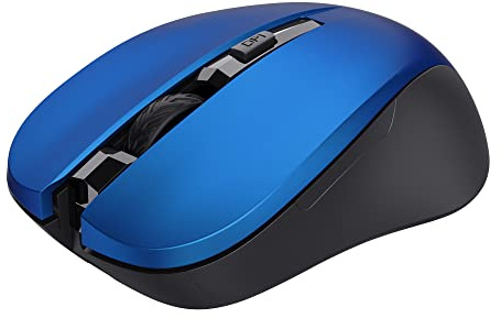 Trust Mydo Ratón Inalámbrico Silencioso, Receptor Micro USB Plug and Play, RF 2.4GHz, Ratón Óptico con Velocidad Ajustable, Wireless Mouse para Ordenador Portatil, PC, Macbook - Azul