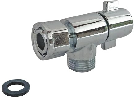 SOMATHERM FOR YOU, Robinet de WC 1/4 de tour équerre chromé M12/17 - Ecrou prisonnier 12/17 - Raccordement rapide, étanchéité optimale, pression max 6 bars, idéal pour réservoir de chasse