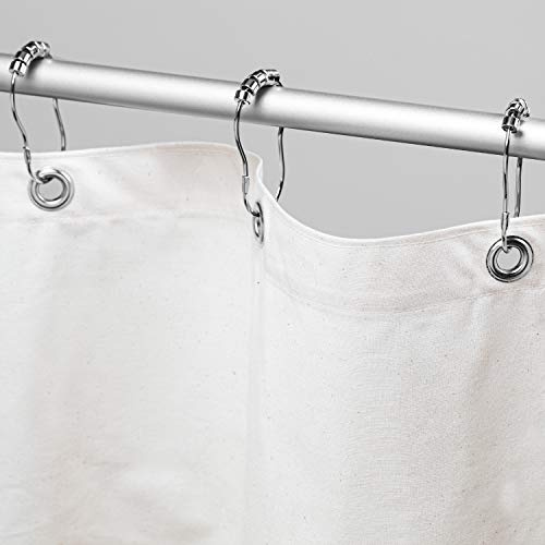 ORGANIC FABRIC SHOWER CURTAIN LINER - Standard Stall Size - A Stylish Quality Bathroom Drape - Earth Friendly, Non-Toxic + Odor-Free Cotton Liner - Light-Weight White Shower Curtain - 36x74 WOC