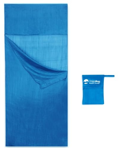 Vagabag Hüttenschlafsack Insektenschutz Seide - Reiseschlafsack Ultraleicht - Als Sommer Schlafsack und Schlafsack Inlay geeignet - Premium Seidenschlafsack 100% Naturseide