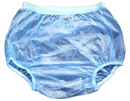 Haian Inkontinenz-Slips für Erwachsene zum Überziehen aus Kunststoff, Größe 3XL, durchsichtiges Blau, 3er-Pack