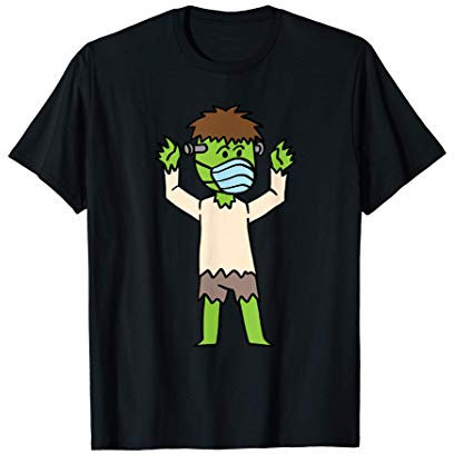 Zombie mit Atemschutz Mundschutz Maske Halloween Kostüm T-Shirt