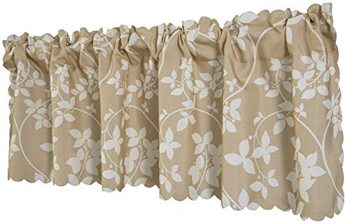 Dreamskull Scheibengardine Bistrogardine Landhaus Kurz Küche Modern Blickdicht Kurzstores Gardinen Kurzgardinen Küchengardine Stangendurchzug mit Blumen 150 cm Breit Kleinfenster 40 cm Hoch