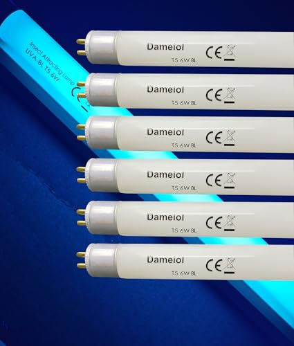 Dameiol (6Pack) 32050 F6T5/BL Replacement Bulbs,9''Length,T5 6W Fluorescent Light Tube,Compatible Replacement for Dyna/Trap DT2000XL,DT2000XLP and DT3012