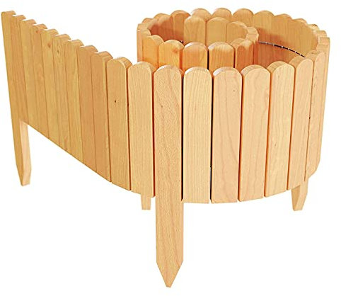 GLP 2,03 m lange Holzeinfassung, fester Lattenzaun, korrosionsbeständige Holzpalisade für Wege, Blumenbeete, Garten, Rasenkante (Farbe: 30 cm)