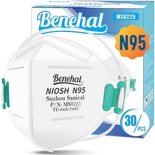 N95 Face Mask,30 Pack NIOSH Certified N95 Disposable Respirator 5-Ply Safety Breathable Face Masks, Filter Efficiency 95%, Adjustable Comfortable Protection,Against PM2.5 Dust for Adult, Men, Women
