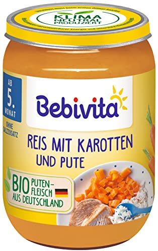Bebivita Menüs ab dem 5 Monat Reis mit Karotten und Pute (6x190g)