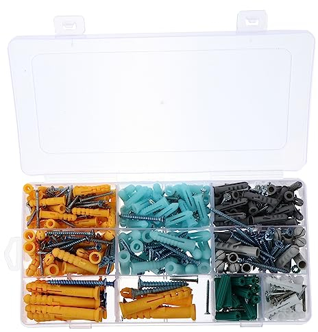 DOITOOL 241stücke Selbstschneidende Schraube Mit Kunststoffanker Rippenanker Und Expansionsrohr-kit Für Ankerschrauben-sortiment Zur Wandmontage