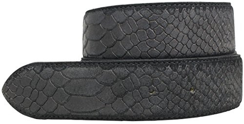 BELTINGER Wechselgürtel mit Pythonprägung mit Druckknöpfen 4 cm | Druckknopf-Gürtel für Damen Herren 40mm | Leder-Gürtel ohne Schnalle Schlangen-Optik