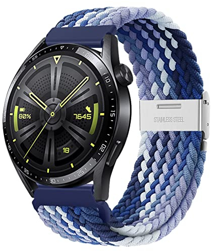 AidorMax Nylon Elastische Uhrenarmbänder Schnellspanner-Armband 22mm, Ersatzarmbänder mit Verstellbarer Rutschfester Schnalle für Smartwatches und Armbanduhren Herren Damen (22mm, Blaubeere)