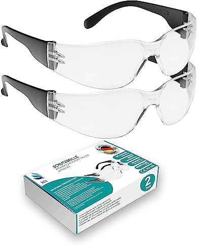 kela 2er Pack Schutzbrille CHAMPION I 100% Made in Germany | transparent splitterfrei kratzfeste Arbeitsschutzbrille mit Anti Fog und UV-Beschichtung I Sportbrille