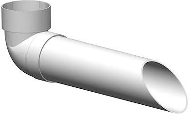 4Home&Garden | Einzelteile Dachrinnensystem RG 100 Typ 300 Fallrohr DN 60 | Kunststoff PVC Weiss | Verbinder Stutzen Rinnenhalter (Wasserspeier)