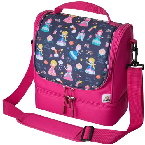 Knuffig Kindergarten-Tasche mit Brotdosen-Fach, Umhängetasche für Kita, Krippe & Kiga, Tragetasche für Toniebox, Perfekt als Weihnachts- & Geburtstagsgeschenk für Kinder! (Prinzessin)