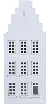 ZauberDeko Deko Haus Holz Weiß mit LED Weihnachten Fensterbank Weihnachtsdorf 20 cm, Form:A