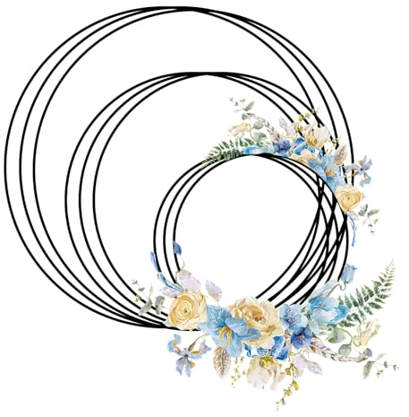 CONNECTION 9 PCS Cerchio Metallo,Creative Anello Metallico per Lavori d’Artigianato,Cerchi per Acchiappasogni 10cm/15cm/20cm Cerchi Metallo per Ghirlande Ghirlanda per Wall Hanging,Nuziali,Natalizie