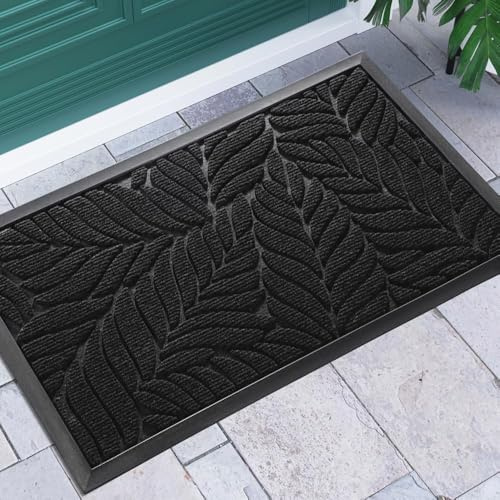 Yimobra Fußmatte, 120 x 80 cm, rutschfeste Sauberlaufmatte für draußen – Premium Fußmatte gegen Schmutz und Staub?Schwarz