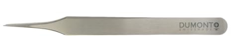 Dumont Präzisionspinzetten für Uhrmacherei, Präzisionsmechanik, Schmuck, Edelstahl 02, poliertes Finish, Schweizer Herstellung (Nr. 4)